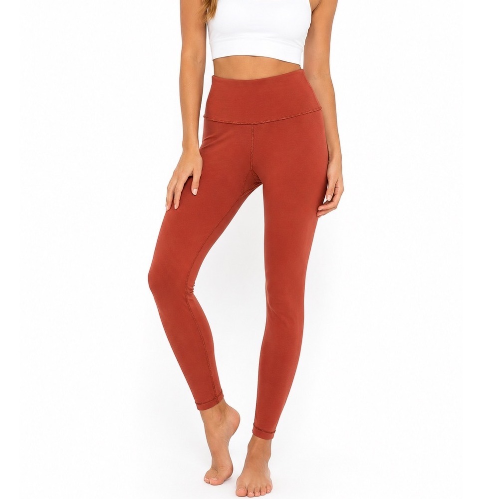 Lululemon Orange High Rise Leggings Small Activewear Yoga Pants Workouts Running